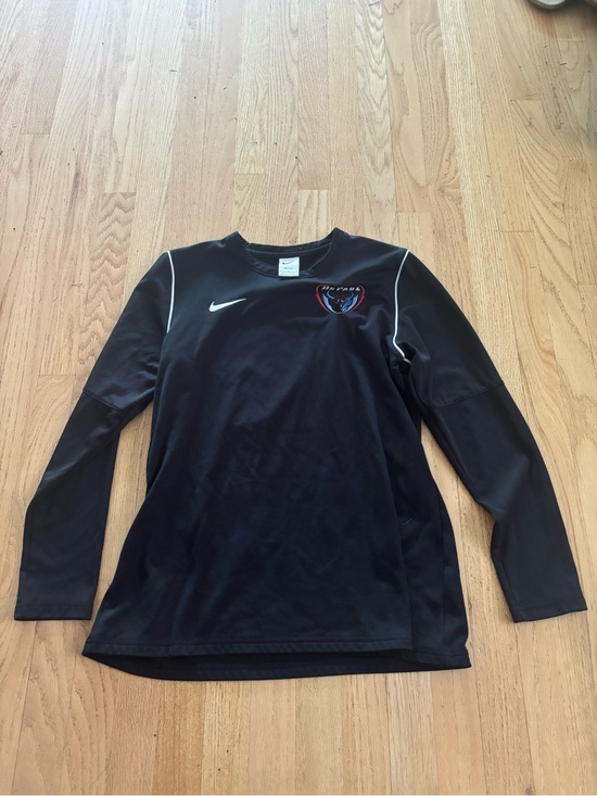 Nike Sweaters - Nike Black Long Sleeve Dri-FIT Top with Red & Light Blue Crest
